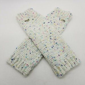 Handmade Crochet Colorful Soft Adult Size Winter Accessory Pair of Arm Warmers